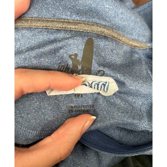 Johnnie-O Flex Pullover Sweater Size Medium Laguna Blue Quarter Zip 4way Stretch - Picture 7 of 9